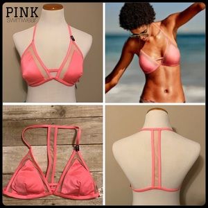 Victoria’s Secret pink/peach mesh bikini top